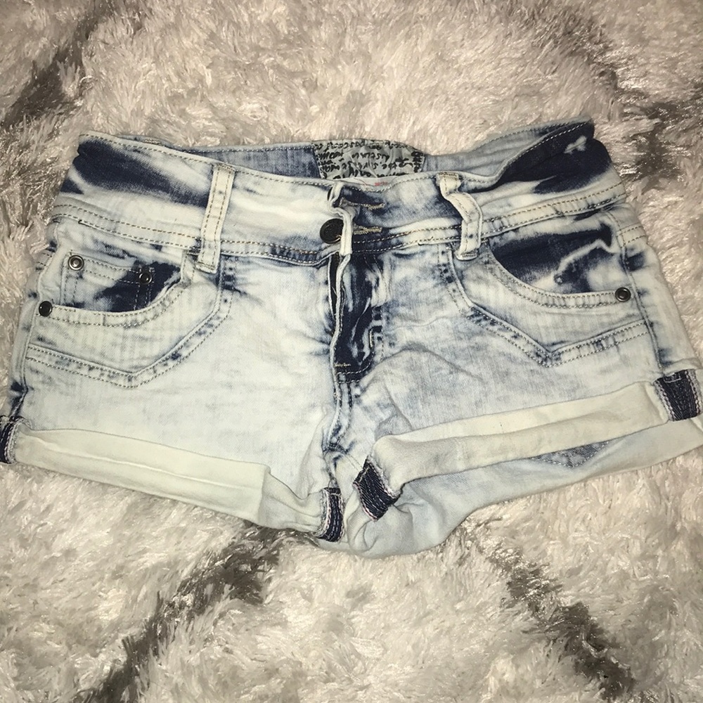 Washed Out Denim Shorts